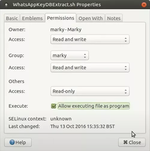 allow executing file as program