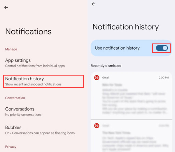 check deleted whatsapp messages from Android notification history