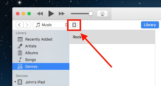 choose device on ipad