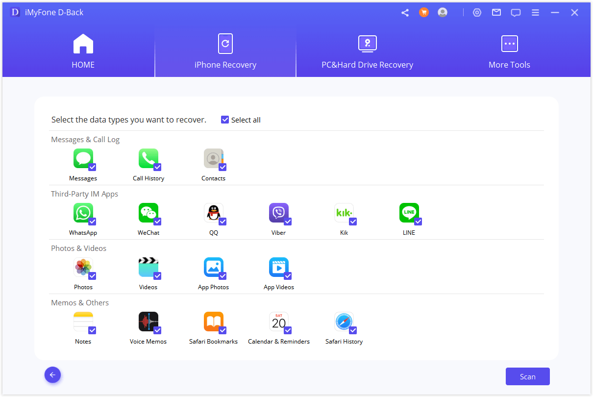 d-back iphone data recovery software