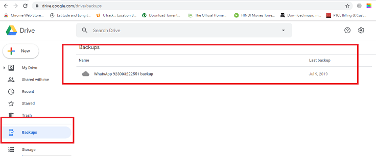 find google drive whatsapp backup files