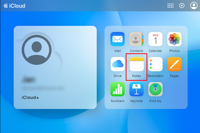 access notes from iCloud