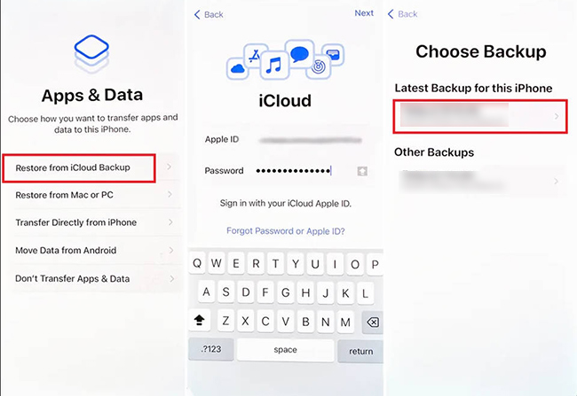 iPhone recover from iCloud backup