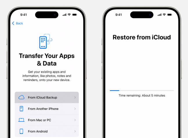 restore iphone from icloud