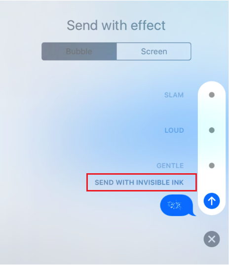 send invisible ink messages on iphone