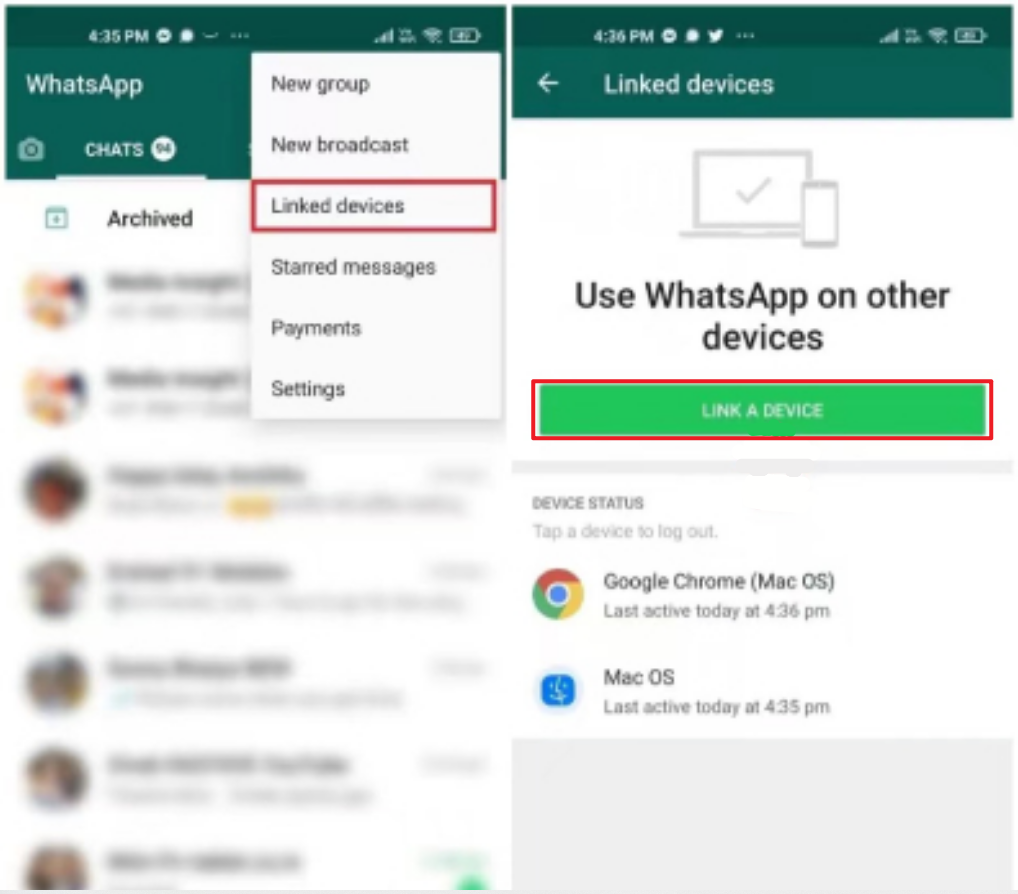 whatsapp link devices