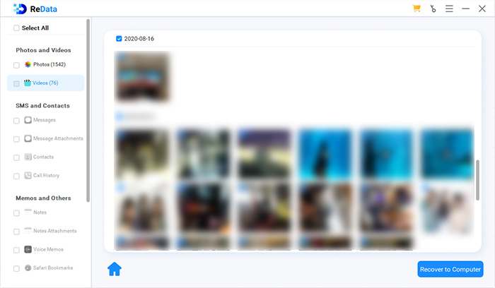 ReData preview and select videos